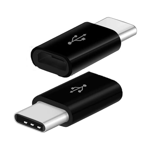Levitantes Schwarzer Micro-USB auf C-Adapter, einzelner Micro-USB-auf-C-Adapter für Mäuse, Tastaturen, Kopfhörer, Festplatten, Handys und mehr von Levitantes