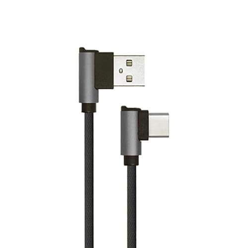 Levitantes Schwarzes Schnellladekabel, USB-Kabel auf Typ-C-Seitenladung, Ladegerät 2,4 A von Levitantes