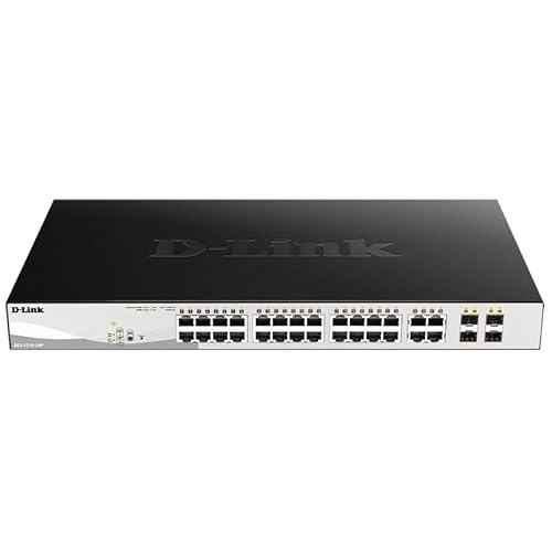Netzwerk-Switch mit 24 Gigabit-Ports, 12 PoE-Ports und 4 SFP-Steckplätzen, ideal für den Anschluss von Geräten und zur Erweiterung von Netzwerken. von Levitantes