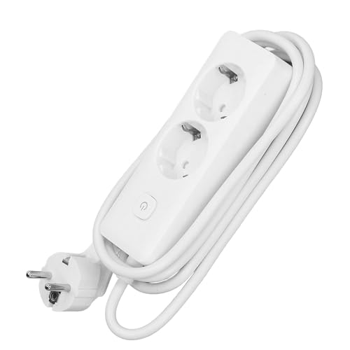 Quadratische Steckdosenleiste mit 2 Steckdosen, Schuko mit Schalter, 5 m, 3G, 1,5 mm², Weiß und Grau, 2 Steckdosen Quadratische Steckdosenleiste mit 2 Steckdosen, Schuko mit Schalter, 5 m, 3G, 1,5 mm², Weiß und Grau, 2 Steckdosen von Levitantes