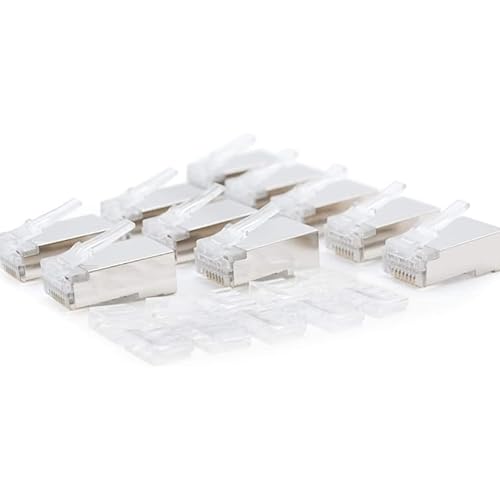 RJ45-Stecker, 8-adrig, FTP, Cat.6, Packung mit 10 Stück, ideal für Hochgeschwindigkeitsnetzwerke, kompatibel und robust RJ45-Stecker, 8-adrig, FTP, Cat.6, Packung mit 10 Stück, ideal für Hochgeschwindigkeitsnetzwerke, kompatibel und robust von Levitantes
