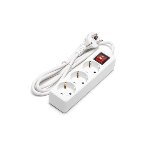 Steckdosenleiste, Weiß, 3 Steckdosen mit Schalter, 1,5 m, 3 G1,0 mm², Kinderschutz, 3680 W Steckdosenleiste, Weiß, 3 Steckdosen mit Schalter, 1,5 m, 3 G1,0 mm², Kinderschutz, 3680 W von Levitantes