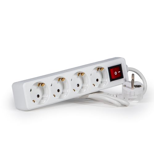 Steckdosenleiste - Deutsche 4-Fach Steckdosenleiste mit Schalter, 1,5m, 3G, Kabel 1,0mm², weiß, ideal zum Anschluss mehrerer Geräte* Steckdosenleiste - Deutsche 4-Fach Steckdosenleiste mit Schalter, 1,5m, 3G, Kabel 1,0mm², weiß, ideal zum Anschluss mehrerer Geräte* von Levitantes