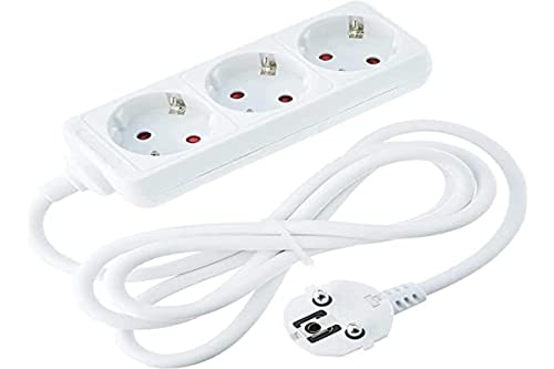 Steckdosenleiste Weiß 3 Steckdosen Verlängerung ohne Schalter mit Kabel 3G 1,0mm² 1,5 m, deutsche Steckdosenleiste weiß (3-Fach, 1,0mm² 1,5m) von Levitantes