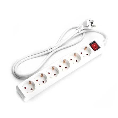 Steckdosenleiste mit 6 Ausgängen, 5 m Kabel, 3G, 1,5 mm², ideal zum Anschluss mehrerer Geräte und zum Schutz mit Schalter. Steckdosenleiste mit 6 Ausgängen, 5 m Kabel, 3G, 1,5 mm², ideal zum Anschluss mehrerer Geräte und zum Schutz mit Schalter. von Levitantes