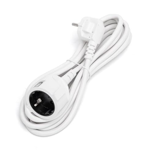 Stromkabel 3 Meter 16A 250V~2P+E Verlängerungskabel H05VV-F 3G1.5mm² - Verlängerung Schucko/Verlängerungsstecker weiß (3 m) von Levitantes