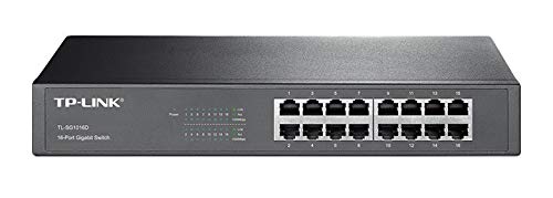 Switch mit 16 Ports, 10/100/1000, Rack 19 Zoll, ohne Lüfter, ideal für Heimnetzwerke und kleine Unternehmen. von Levitantes