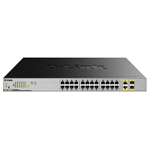 Switch mit 24 Gigabit-PoE+-Ports mit 2 SFP-Anschlüssen, ideal für Netzwerke mit hoher Kapazität und Stromversorgung in Geräten wie Kameras und Zugangspunkten. von Levitantes