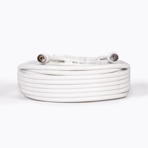 TV-Kabel, 15 m, weiß, Abschirmung gegen Störungen, PVC-Abdeckung, umweltfreundlich, stabiles und klares Signal, kompatibel mit europäischem Standard TV-Kabel, 15 m, weiß, Abschirmung gegen Störungen, PVC-Abdeckung, umweltfreundlich, stabiles und klares Signal, kompatibel mit europäischem Standard von Levitantes