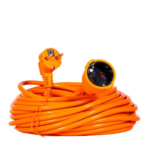 Verlängerungskabel, 20 m, Orange, 3G1,5 mm², max. 3680 W, Stecker, 16 A, 250 V, für professionelle und industrielle Nutzung Verlängerungskabel, 20 m, Orange, 3G1,5 mm², max. 3680 W, Stecker, 16 A, 250 V, für professionelle und industrielle Nutzung von Levitantes