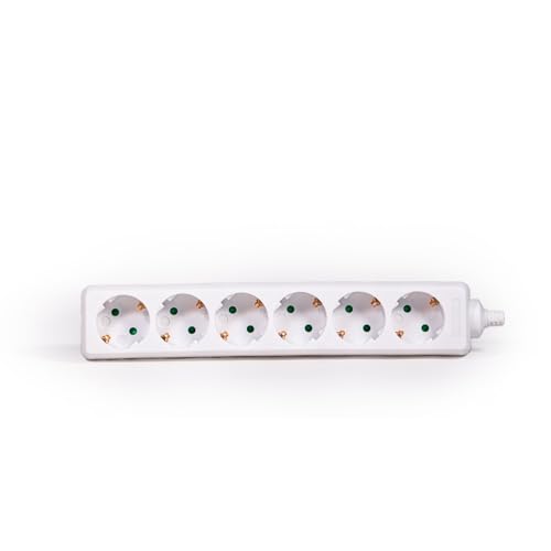 Weiße Steckdosenleiste, 6 Steckdosen, ohne Kabel und Schalter, 3680 W, 16 A, 250 V, Kinderschutz, mehrere Geräte gleichzeitig Weiße Steckdosenleiste, 6 Steckdosen, ohne Kabel und Schalter, 3680 W, 16 A, 250 V, Kinderschutz, mehrere Geräte gleichzeitig von Levitantes