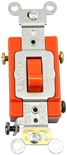 Leviton 1223 – 2R 20-amp, 120/277-volt, Toggle 3-Way AC Quiet Switch, extra heavy duty Spec Grade, Self Grounding, Back and Side Wired, Red by Leviton von Leviton