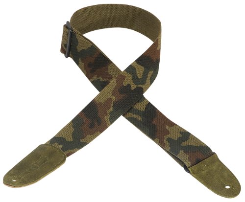 Levy's Gitarrengurt (Baumwolle mit Lederenden, ca. 5 cm breit) Camo von Levy's Leathers