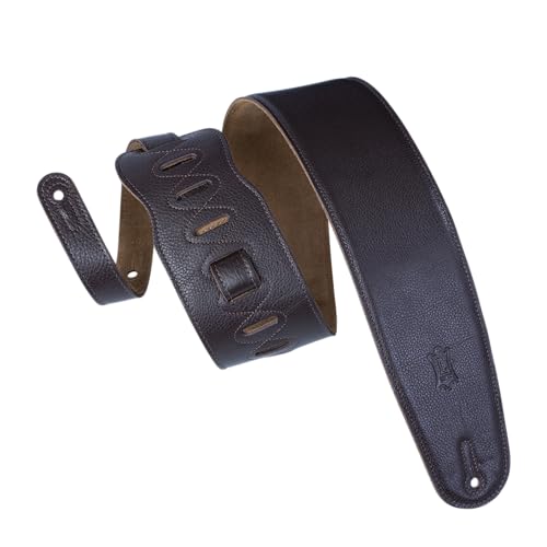 Levy's M4GF-DBR Gitarrengurt Garment Leather Suede Back Padded 3 1/2" - Dark Brown von Levy's