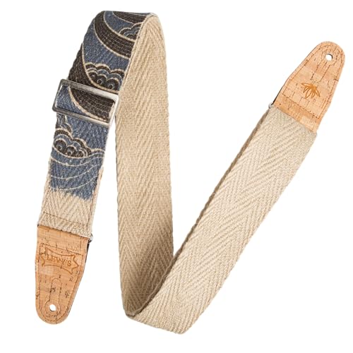 Levy's Leathers Vegan Hemp Series Gitarrengurt aus Hanf | Breite 5 cm | Motiv Insel | (MH8P-001) von Levy's