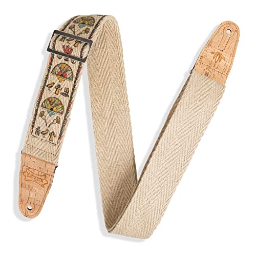 Levy's MH8P-004 Gitarrengurt Natural Hemp Webbing Cork Ends and Pocket 2" - Egyptian von Levy's Leathers