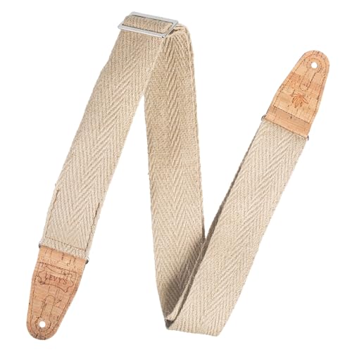 Levy's Leathers Vegan Hemp Series Gitarrengurt aus Hanf | Breite 5 cm | Beige | (MH8P-NAT) von Levy's