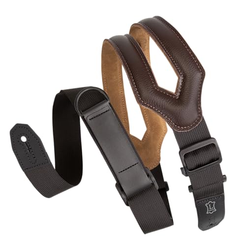 Levy's Leathers Right Height Series Ledergurt für Gitarre | Breite 7,6 cm | Dunkelbraun | (MRHSS-DBR) von Levy's