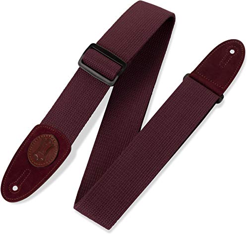 Levy's Leathers Signature Cotton Series Gitarrengurt aus Baumwolle | Breite 5 cm | Burgunderrot | (MSSC8-BRG) von Levy's