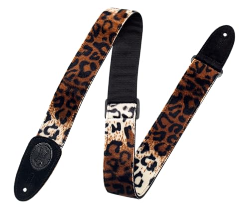Levy's MSSF8-LYX Gitarrengurte Faux Fur with Poly Back Leather Ends 2" Tri Glide - Lyn von Levy's