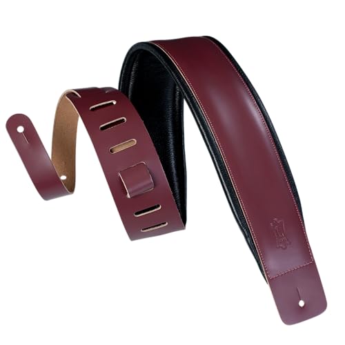 Levy's DM1PD-BRG 3-Zoll-Gitarrengurte aus Leder - Burgund Levy's DM1PD-BRG 3-Zoll-Gitarrengurte aus Leder - Burgund von Levy's