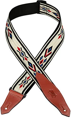 Levy's MSSN80-MLT Gitarrengurt Jacquard Weave Poly Back & Leather Ends 2" - Multi von Levy's