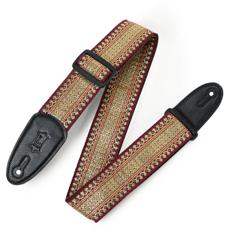 Levys Leathers M8TF-001 Woven Guitar Strap with Print (Bordeaux Thai Motif) von Levys Leathers