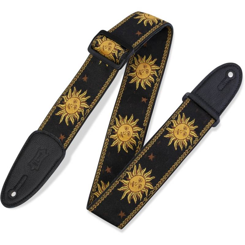 Levys Leathers MPJG-SUN-BLK Woven Guitar Strap with Print (Black with Sun) von Levys Leathers