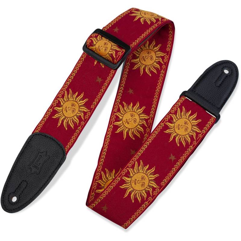 Levys Leathers MPJG-SUN-RED Woven Guitar Strap with Print (Red with Sun) von Levys Leathers