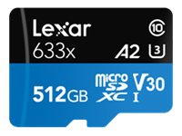 Lexar High Performance - Flashhukommelseskort - 512 GB - A2 / Video Klasse V30 / UHS-I U3 / Klasse10 - SDXC UHS-I von Lexar Media