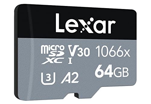 Lexar 64GB High-Performance 1066x microSDXC UHS-I, up to 160MB/s Read 70MB/s Write C10 A2 V30 U3 von Lexar