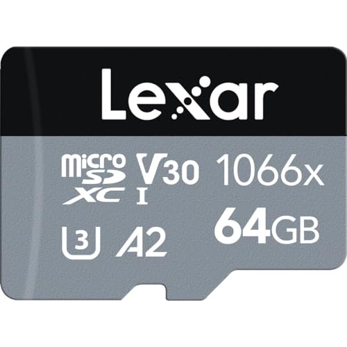 Lexar 64GB High-Performance 1066x microSDXC UHS-I, up to 160MB/s Read 70MB/s Write C10 A2 V30 U3 von Lexar