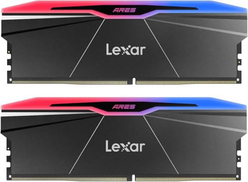 Lexar ARES GEN2 RGB DDR5 RAM 64GB Kit (2x32GB) 6400 MHz, DRAM 288-Pin UDIMM Desktopspeicher, Hochleistungs Gaming-Arbeitsspeicher für XMP 3.0/AMD Expo, CL32-39-39-89, 1.4V (LD5U32G64C32BR-RGD) von Lexar