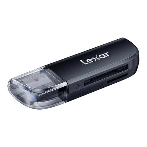 Lexar Dual-Slot USB-A Reader, USB 3.2 Gen 1, bis zu 104MB/s, USB-A für SD/MicroSD/SDHC/SDXC Kamera Kartenleser Adapter, OTG MicroSD Kartenleser für PC/Laptop/Tablet von Lexar