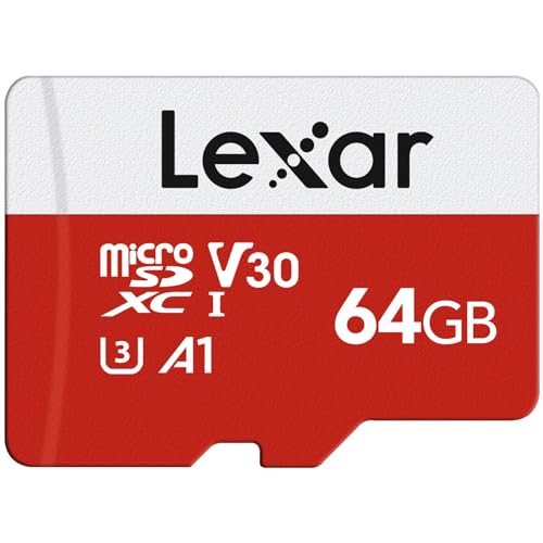 Lexar E-Serie 64 GB Micro SD Karte, microSDXC UHS-I Flash-Speicherkarte mit Adapter, 100 MB/s, C10, U3, A1, V30, Full HD, 4K UHD, Hochgeschwindigkeits-TF-Karte Lexar E-Serie 64 GB Micro SD Karte, microSDXC UHS-I Flash-Speicherkarte mit Adapter, 100 MB/s, C10, U3, A1, V30, Full HD, 4K UHD, Hochgeschwindigkeits-TF-Karte von Lexar