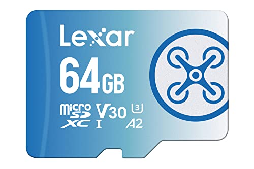 Lexar Fly Micro SD Karte 64GB, microSDXC UHS-I Karte, Bis Zu 160MB/s Lesegeschwindigkeit, Speicherkarte Micro SD, TF Karte Kompatibel mit DJI Drohne und Actioncam (LMSFLYX064G-BNNAA) von Lexar