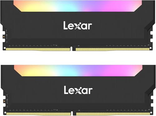 Lexar Hades RGB DDR4 RAM 32GB Kit (16GBx2) 3600 MHz, DRAM 288-Pin U-DIMM Desktop Memory, LED Beleuchtung Computer Spiele DRAM, JEDEC / XMP 2.0 Hochleistungs Arbeitsspeicher (LD4BU016G-R3600ADLH) von Lexar