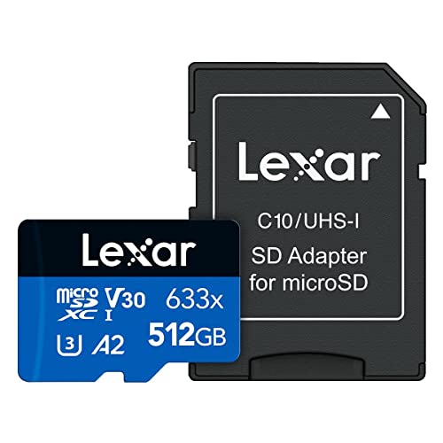 Lexar High-Performace 512GB 633x microSDXC UHS-I-Speicherkarten w/SD Adapter - LSDMI512BBEU633A von Lexar