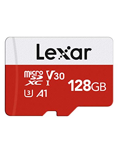 Lexar Micro SD Karte 128GB, Speicherkarte Micro SD mit Adapter, Bis zu 100 MB/s Lesegeschwindigkeit, UHS-I, U3, A1, V30, C10, 4K UHD microsdxc SD Karte für Kamera, Smartphone von Lexar