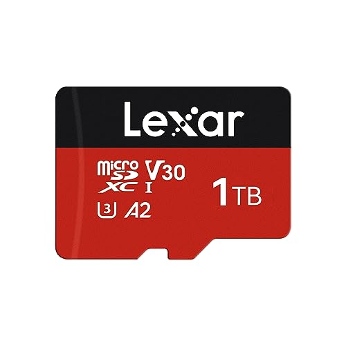 Lexar Micro SD Karte 1TB, Micro SD Card 1TB bis 160/120MB/s (R/W), microSDXC Speicherkarte mit SD Adapter, A2, U3, C10, V30 von Lexar