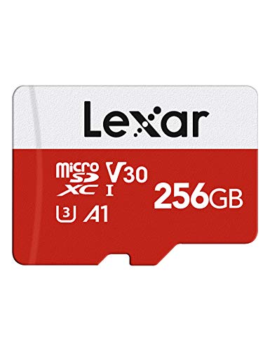 Lexar Micro SD Karte 256GB, Speicherkarte Micro SD mit Adapter, Bis zu 100 MB/s Lesegeschwindigkeit, UHS-I, U3, A1, V30, C10, 4K UHD microsdxc SD Karte für Kamera, Smartphone von Lexar