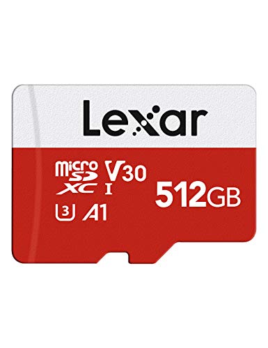Lexar Micro SD Karte 512GB, Speicherkarte Micro SD mit Adapter, Bis zu 100 MB/s Lesegeschwindigkeit, UHS-I, U3, A1, V30, C10, 4K UHD microsdxc SD Karte für Kamera, Smartphone von Lexar