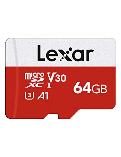 Lexar Micro SD Karte 64GB, Speicherkarte Micro SD mit Adapter, Bis zu 100 MB/s Lesegeschwindigkeit, UHS-I, U3, A1, V30, C10, 4K UHD microsdxc SD Karte für Kamera, Smartphone von Lexar