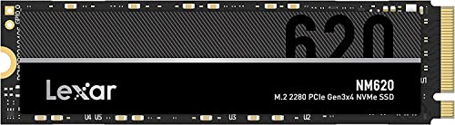 Lexar NM620 SSD 512GB, M.2 2280 PCIe Gen3x4 NVMe 1.4 Interne SSD, Bis zu 3500MB/s Lesen, 2400MB/s Schreiben, 3D NAND Flash Solid-State-Laufwerk für PC-Enthusiasten und Gamer (LNM620X512G-RNNNG) von Lexar