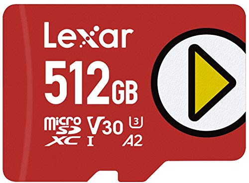 Lexar Play Micro SD Karte 512GB, microSDXC UHS-I Karte, Bis Zu 150MB/s Lesegeschwindigkeit, Speicherkarte Micro SD, TF Karte Kompatibel mit Switch, Handys und Tablets (LMSPLAY512G-BNNAG) von Lexar
