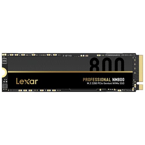 Lexar Professional 512GB NM800 M.2 2280 PCIe Gen4x4 NVMe Interne SSD, Bis Zu 7000MB/s Lesen, für Gamer und Kreativprofis (LNM800X512G-RNNNG) von Lexar