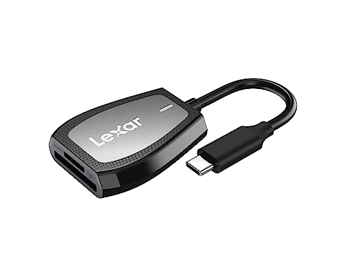 Lexar Professional Doppelschlitz-Reader mit USB-C Anschluss für SD- und microSD-Karten UHS-I schwarz von Lexar