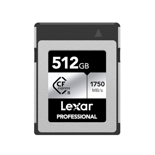 Lexar Professional SILVER Series 512GB CFexpress Karte, Typ B CFe Karte, bis zu 1750MB/s Lesegeschwindigkeit, CF Karte mit PCIe Gen3x2, kompatibel mit DSLR, rückwärts mit XQD Kamera(LCXEXSL512G-RNENG) von Lexar