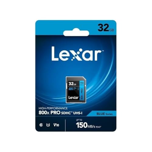 Lexar SDHC High-Performance 32GB 800x UHS-I Serie Blue Class 10 U1 V10 für 4K Videoaufnahme Hohe Übertragungsgeschwindigkeit schwarz/blau von Lexar