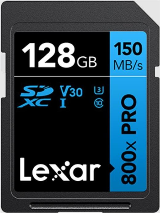 Lexar SDXC-Card PRO 128GB UHS-1 V30 Serie Blue (800x) (LSD0800P128G-BNNNG) von Lexar